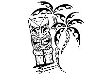 Sticker Tiki Palmiers